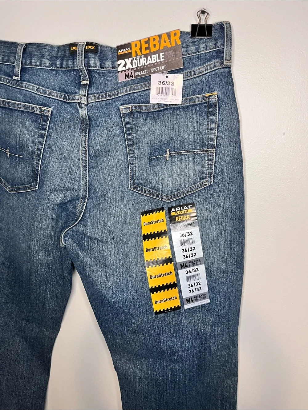 Ariat Rebar M4 Relaxed Boot Cut Jeans Mens 36x32 Maritime DuraStretch NWT
